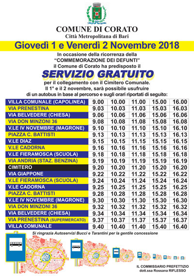 Bus navetta Cimitero gratuito